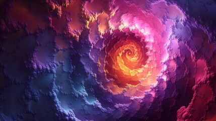 Wall Mural - A colorful spiral with a purple and orange center