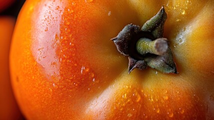 Poster - A Close-up of a Fresh Tomato with Water Droplets