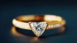 © Creator88 - Macro view of a ring with a triangular diamond and geometric band, Triangle Design, Modern Geometry