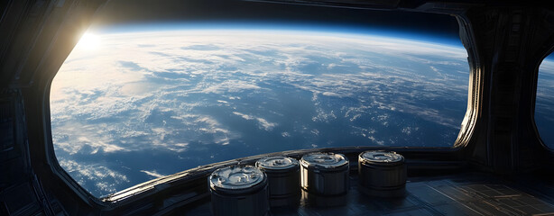 Wall Mural - suitable for space exploration, sci-fi themes and futuristic presentations, this futuristic space st