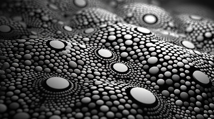 Wall Mural - abstract background with dotted fractal ornament and science styled cellular mesh