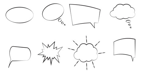 Wall Mural - retro empty comic speech bubbles set. comic speech bubble. cloud speech bubbles collection.