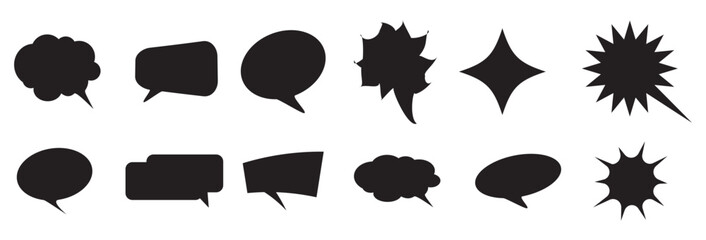 Wall Mural - set of comic speech bubble. cartoon vector illustration. blank talk bubbles. cloud speech bubbles co