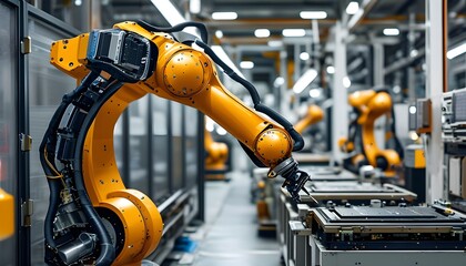 Sticker - Precision-driven automated robot arms enhancing industrial production in factory machinery areas