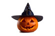 © izzzy71 - Funny Halloween pumpkin with witch hat isolated on white background
