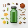 © พรมณี สุขอารมย์ - green glass vitamin bottle