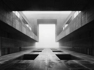 Wall Mural - Concrete Architecture in Fog