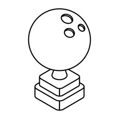 Wall Mural - A flat design icon of bowling trophy cup
