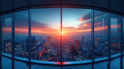 Canvas Print - Sunset over Tokyo Skyscrapers