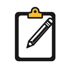 Wall Mural - illustrated clipboard with pencil, symbolizing notes, tasks, and organization.