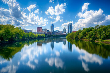 Canvas Print - Nashville, tn, usa - view of the cityscape by the cumberland river