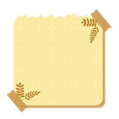 Wall Mural - sticker notes cute with dotted theme autumn brown leaves background