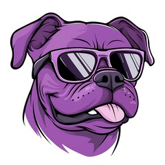 Wall Mural - Cool Purple Bulldog with Sunglasses