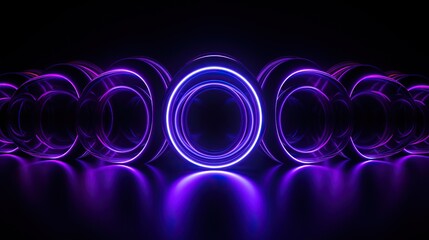 Wall Mural - Neon Circles Abstract Background