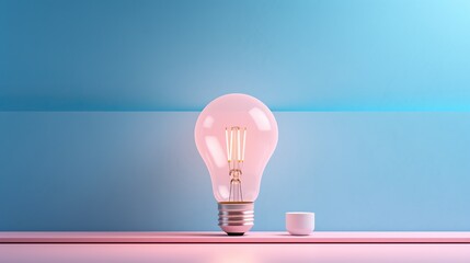 Sticker - Pink Light Bulb Minimalist Concept