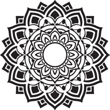 A creative simple mandala design vector style silhouette with white background