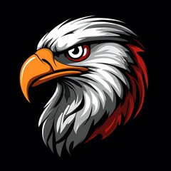 Poster - Fierce Bald Eagle Head Mascot Logo Design