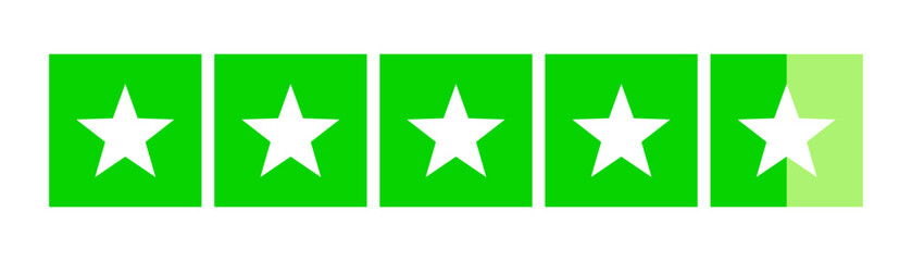 Green product review stars business element icons