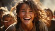 © Muzamil - The joyful exchange is captured in bright daylight, with the children’s smiling faces.