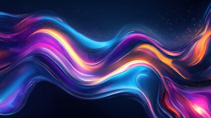 Canvas Print - Colorful abstract 3D waves of fluid neon liquid.