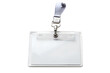 © Transpify - Blank white id badge with lanyard on transparent background