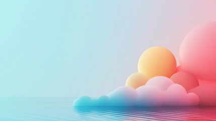 vibrant abstract pastel gradient background with ethereal fluid shapes and clouds
