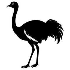 Sticker - ostrich silhouette vector illustration