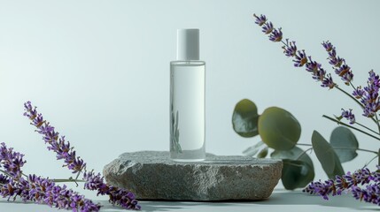 Minimalist Bottle with Lavender and Eucalyptus Decor