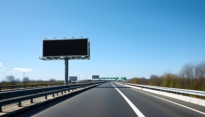 Sticker - Highway Billboard Ready for Advertising Under Clear Blue Sky