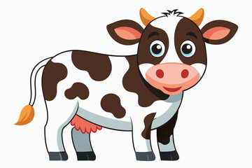 Wall Mural - cartoon isoCartoon cow vector art illustration on white background lated on white