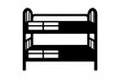 © kANTASWAR - Accommodation bunk bed icon in black flat glyph, filled style isolated on white background