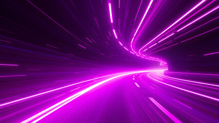 Wall Mural - road speed motion light effect background. generative ai