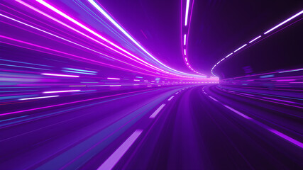 Wall Mural - road speed motion light effect background. generative ai