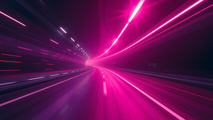 Wall Mural - road speed motion light effect background. generative ai