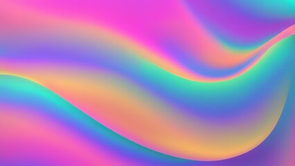 Wall Mural - A vibrant abstract design featuring smooth, flowing gradients in shades of pink, blue, and green.