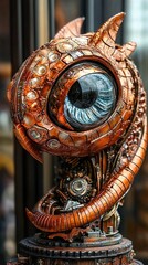 Wall Mural - Steampunk Robot Eye Sculpture: A Futuristic Masterpiece