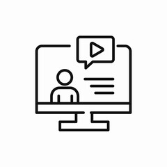 online meeting computer icon sign vector