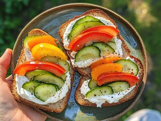 Canvas Print - salmon and avocado sandwich