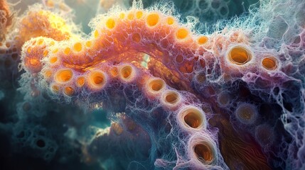 Wall Mural - abstract cellular structure - microscopic biology image