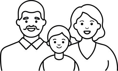 Joyful Family Outing Parents with Child Vector Illustration Adventure
