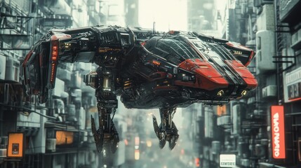 Robot airplane car technology cyberpunk machine background wallpaper AI generated image