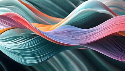 Poster - Dynamic Abstract Waves: Unique Shapes and Textures in a Fluid Background