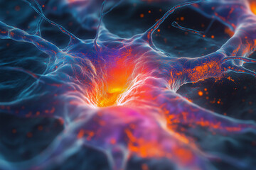 brain cell under a microscope, an abstract screensaver for advertising