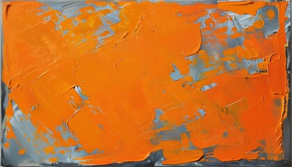 Canvas Print - Vibrant Orange Paint Strokes Creating an Artistic Texture on a Canvas Background