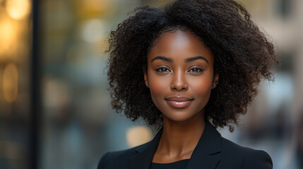 Poster - Portrait of a young woman smiling.