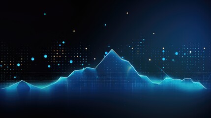 Abstract digital blue graph with a dark background.