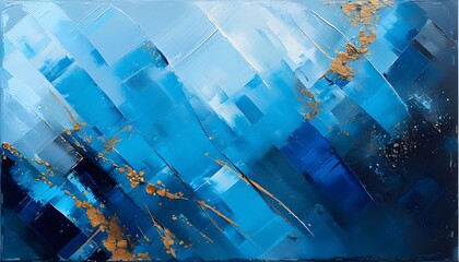 Sticker - Dynamic Blue Abstract Art for Contemporary Spaces