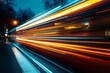 © atar - Abstract Blur of Light Trails From Passing Train at Night