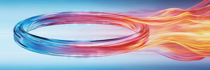 Wall Mural - Abstract ring with fiery trail