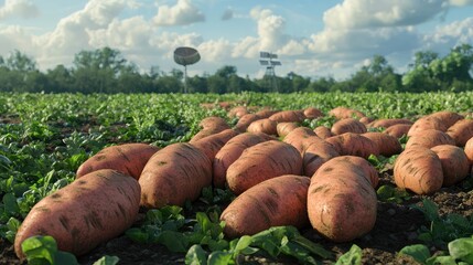 Wall Mural - potatoes in a field